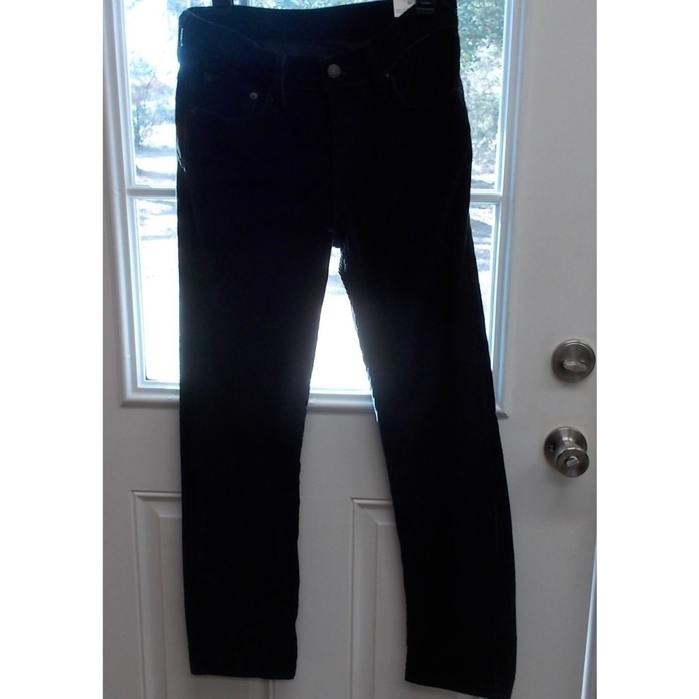Levis Womens Black Corduroy Straight Leg Pants 27x30 NWT A46901843